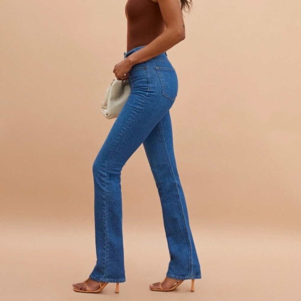 REFORMATION Cindy Bootleg / Peyton Flare Wide Leg Jeans La Jolla Blue 24